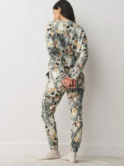 Neutral Cat Long Sleeve Pyjamas