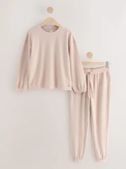 Neutral Cosy Waffle Long Sleeve Pyjamas