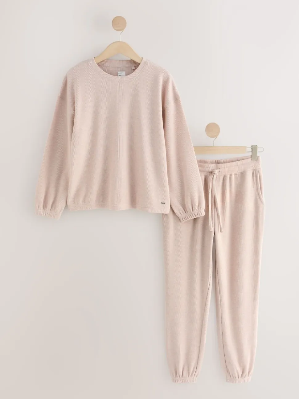 Neutral Cosy Waffle Long Sleeve Pyjamas