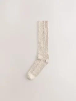 Neutral Cotton Slub Slouchy Ankle Socks 3 Pack