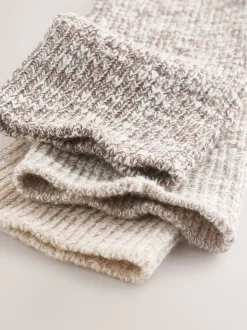 Neutral Cotton Slub Slouchy Ankle Socks 3 Pack