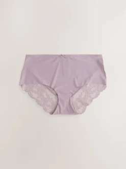 Neutral Midi No VPL Lace Back Briefs 5 Pack