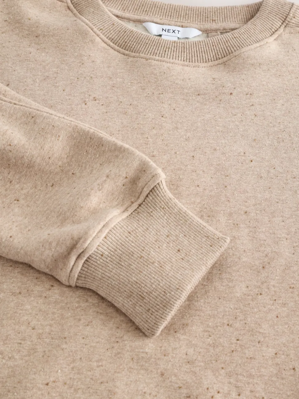 Neutral Neppy Relaxed Fit Essentials Longline Sweatshirt with Pockets