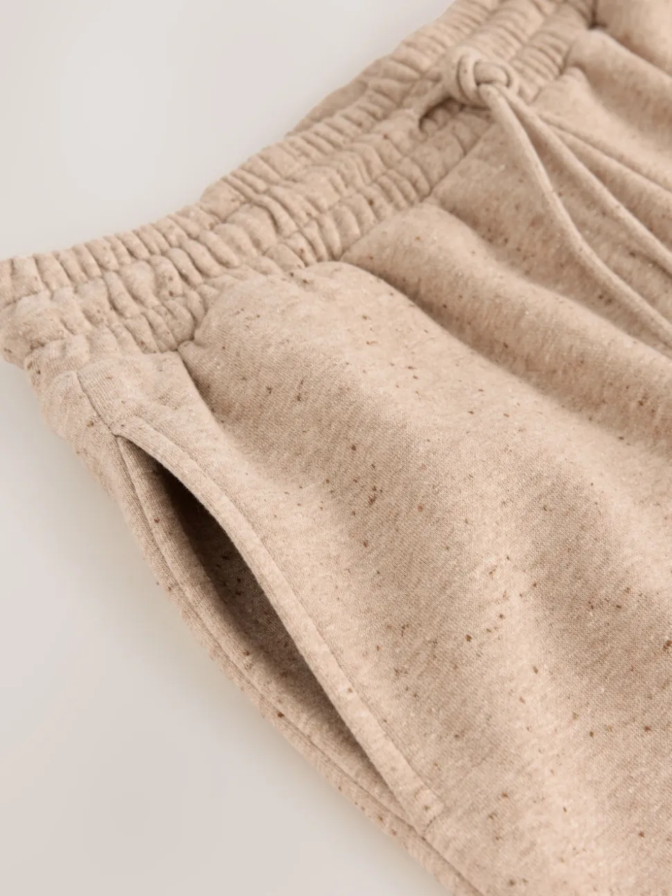 Neutral Neppy Textured Essential Wide Leg Jersey Joggers
