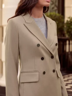Neutral N.Premium Wool Blend Twill Blazer