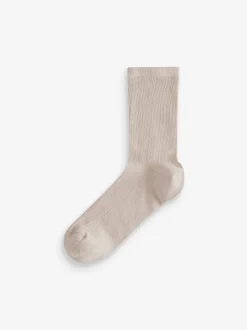 Neutral Ribbed Ankle Socks 4 Pack