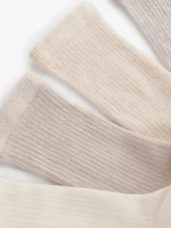Neutral Ribbed Ankle Socks 4 Pack