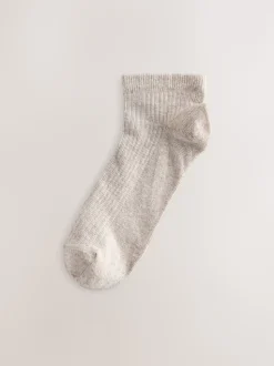 Neutral Ribbed Trainer Socks 4 Pack