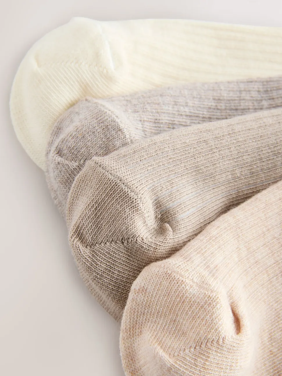 Neutral Ribbed Trainer Socks 4 Pack