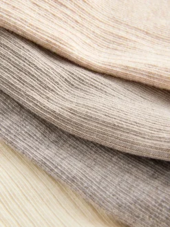 Neutral Ribbed Trainer Socks 4 Pack