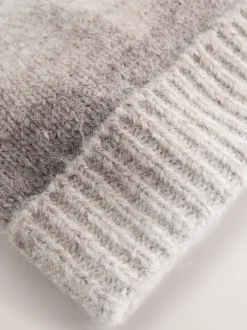 Neutral Space Dye Knitted Beanie Hat