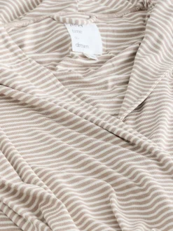 Neutral Stripe Cosy Lightweight Dressing Gown