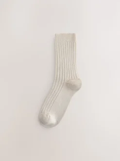 Neutral Warm Handle Ribbed Ankle Socks 3 Pack