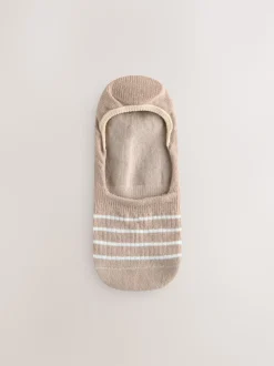 Neutral/Grey Animal and Stripe Invisible Trainer Socks 4 Pack