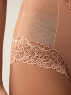 Neutral/Tan Brown High Waist Brief Firm Tummy Control Shaping Briefs