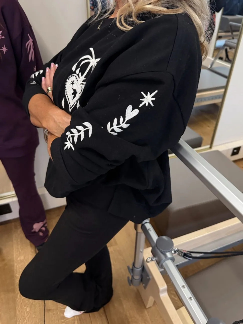 Never Fully Dressed Black Embroidered Sweatshirt