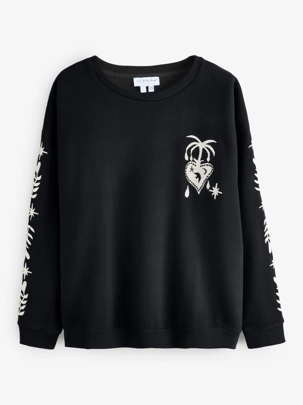 Never Fully Dressed Black Embroidered Sweatshirt