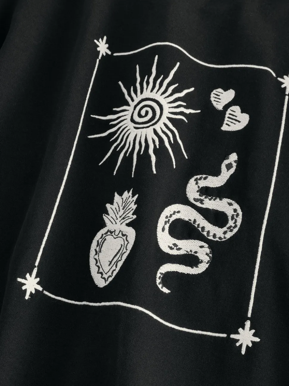 Never Fully Dressed Black Embroidered Sweatshirt