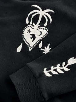 Never Fully Dressed Black Embroidered Sweatshirt