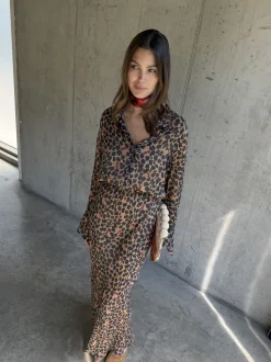 Never Fully Dressed Brown Petite Leopard Mia Petite Dress