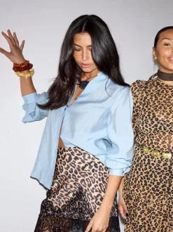 Never Fully Dressed Brown Leopard Print Lace Maeva Skirt