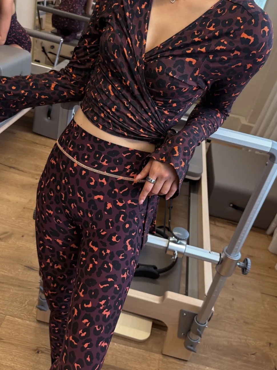 Never Fully Dressed Burgandy Leopard Leggings