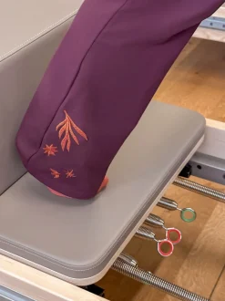 Never Fully Dressed Burgundy Embroidered Cotton Flare Leggings
