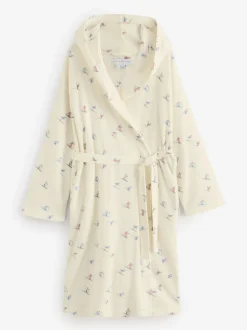 Never Fully Dressed Cream Ski Print Waffle Robe