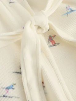 Never Fully Dressed Cream Ski Print Waffle Robe