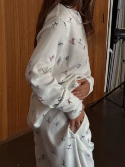 Never Fully Dressed Cream Ski Print Waffle Twosie Pyjamas