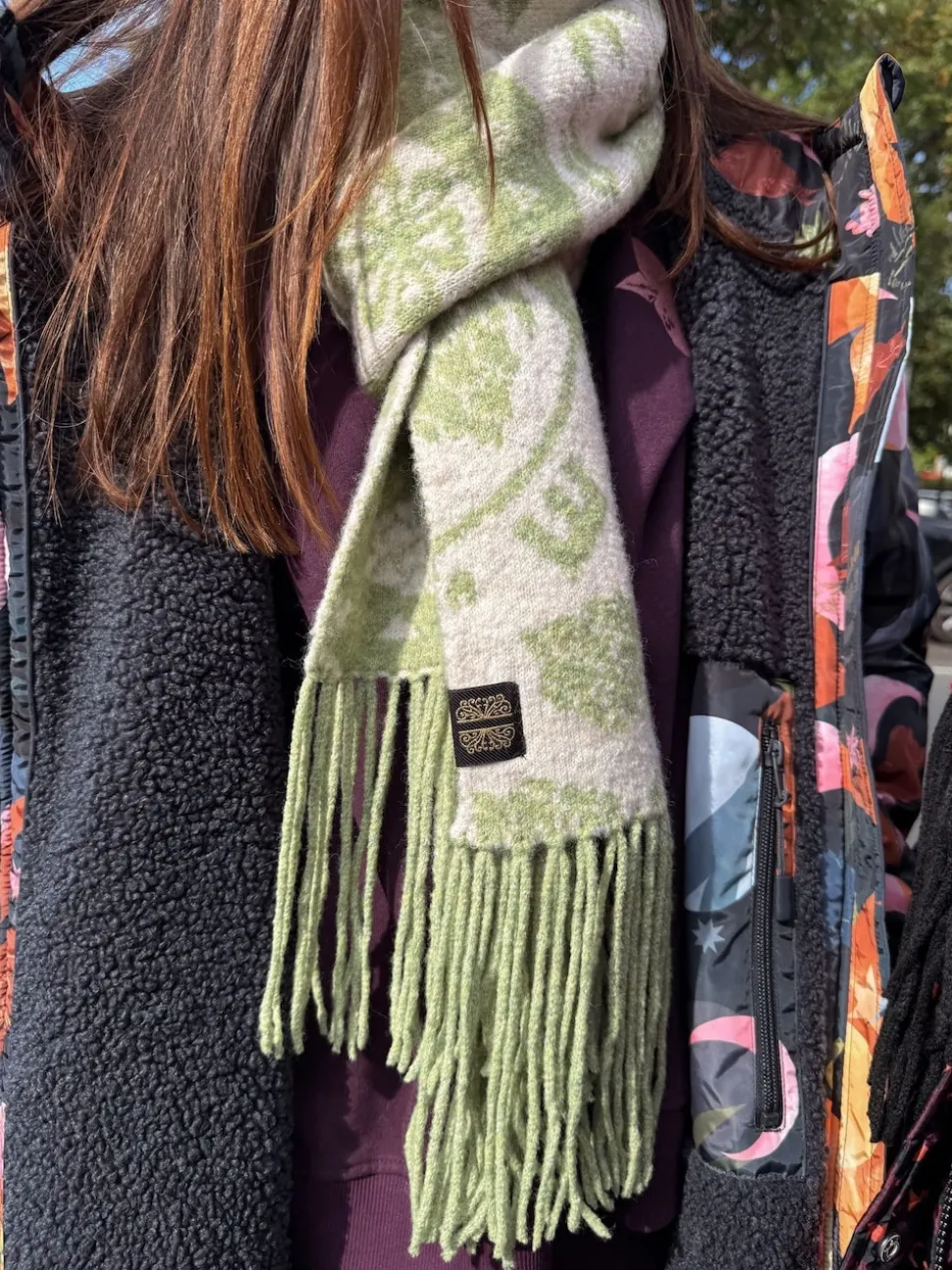 Never Fully Dressed Green/Cream Blanket Scarf