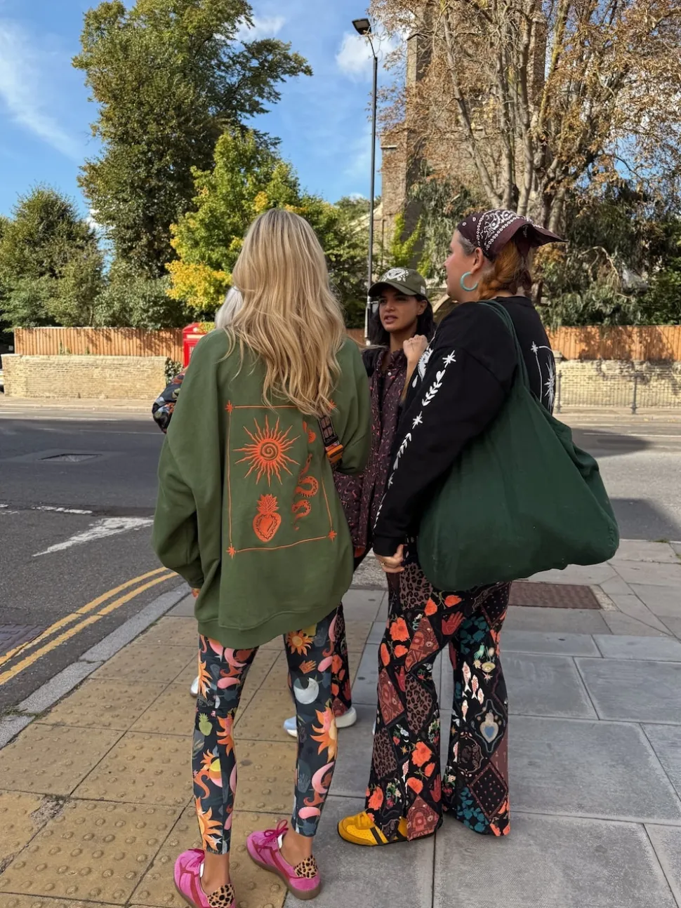 Never Fully Dressed Khaki Green Embroidered Sweatshirt