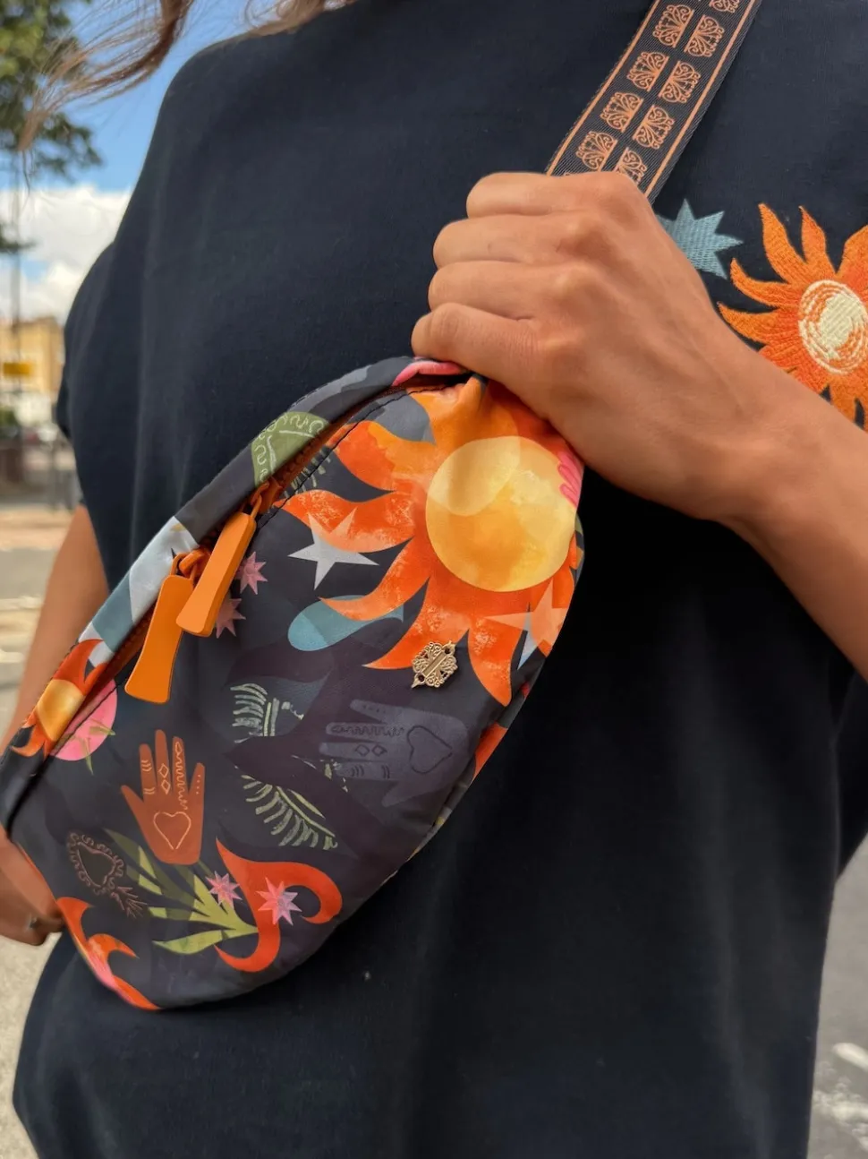 Never Fully Dressed Navy Corazon Sling Cross Body Bum Bag
