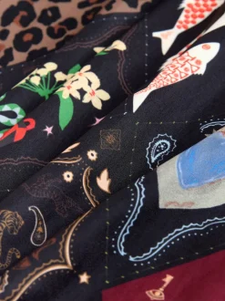 Never Fully Dressed Night Garden Satin Long Line Robe