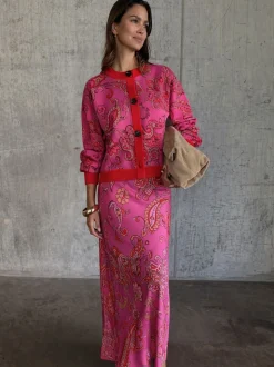 Never Fully Dressed Pink Paisley Oslo Cardigan