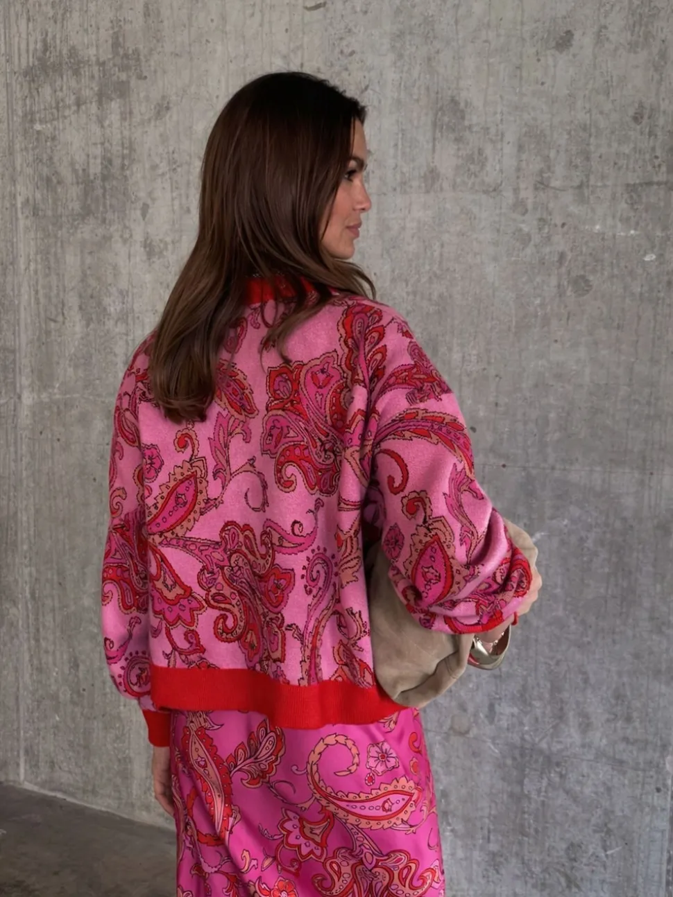 Never Fully Dressed Pink Paisley Oslo Cardigan