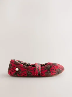 Never Fully Dressed Red Bow Mary Jane Slippers