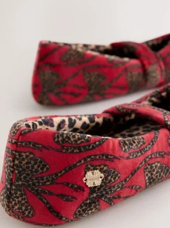 Never Fully Dressed Red Bow Mary Jane Slippers