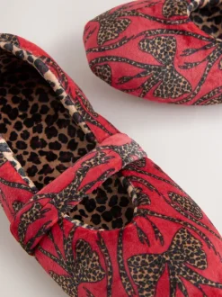 Never Fully Dressed Red Bow Mary Jane Slippers