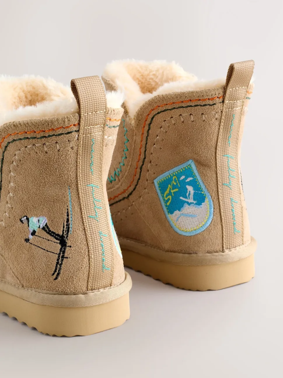 Never Fully Dressed Stone Embroidery Suede Leather Boots