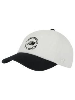 New Balance White 6 Panel Circle Graphic 100% Cotton Hat