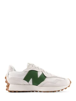 New Balance White/Green 327 Trainers