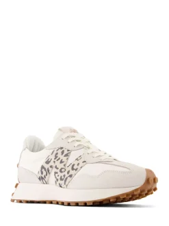 New Balance White/Leopard Print 327 Trainers