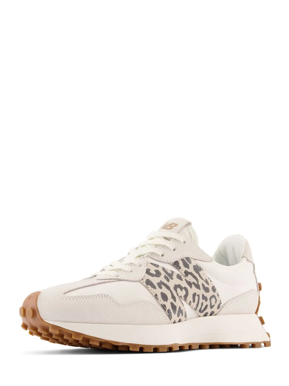 New Balance White/Leopard Print 327 Trainers