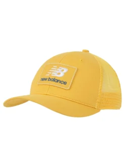 New Balance Yellow Stacked Patch Logo Trucker 100% Cotton Hat