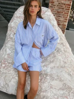 NOISY MAY Blue Stripe Shorts