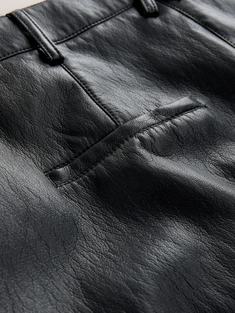 Nothing Ordinary Black Faux Leather Barrel Leg Trousers
