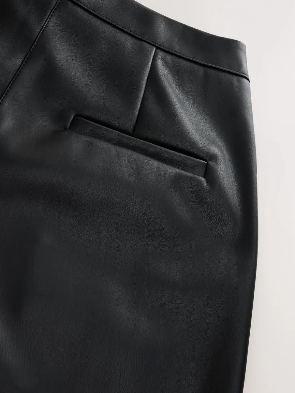 Nothing Ordinary Black Faux Leather Knee Length Bermuda Shorts