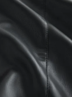 Nothing Ordinary Black Faux Leather Knee Length Bermuda Shorts