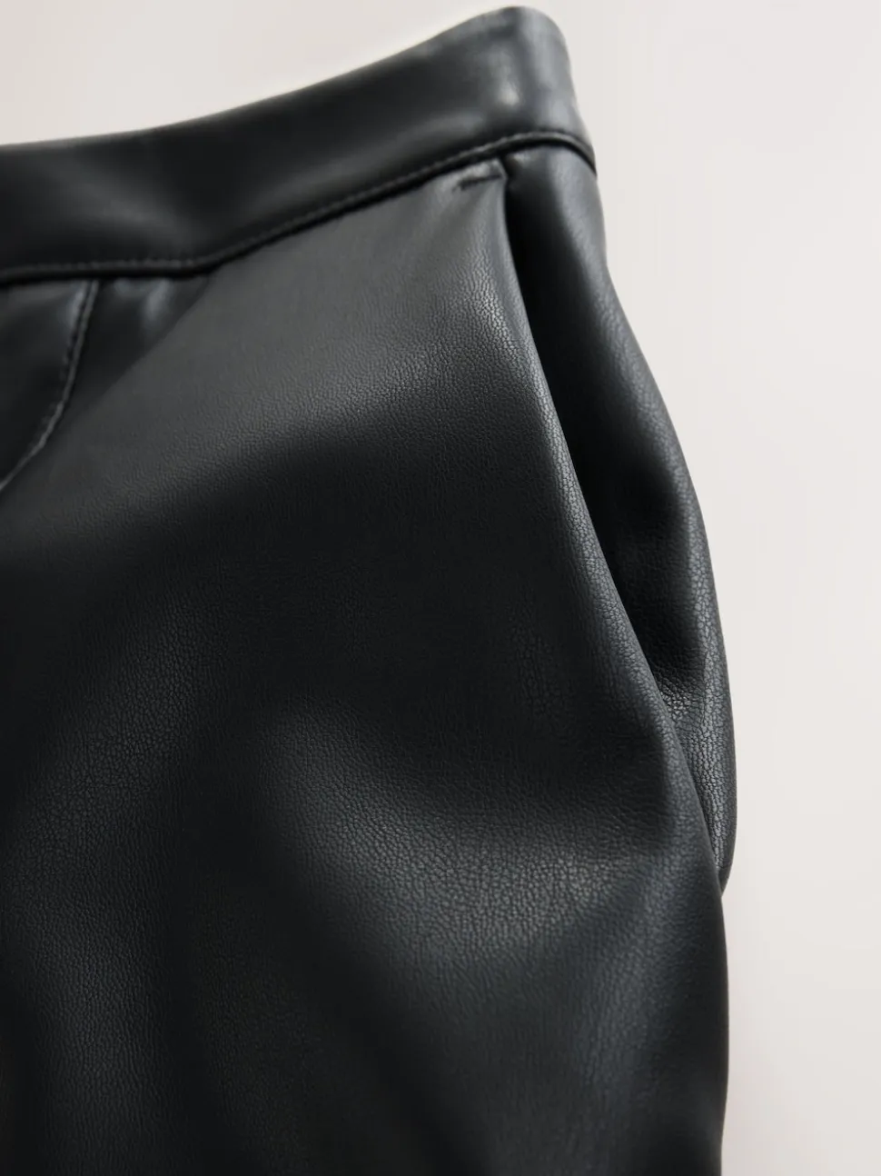 Nothing Ordinary Black Faux Leather Knee Length Bermuda Shorts